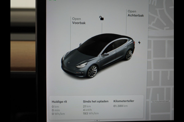 Tesla Model 3 RWD SR+ 60kWh 325PK 19" FSD-3 Computer AutoPilot Leder PanoDak Adaptive-Cruise Lmv 18" Camera's Elektr.-Stuur+Stoelen+Spiegels+G Navi LED Comfortstoelen ACC DAB Voorverwarmen interieur via App Keyless via Telefoonsleutel One-Pedal-Drive Origineel Nederlandse auto tot 11kw laden thuis! Garantie Accu tot  11-12-2027 max 160.000km 1.584kg licht!
