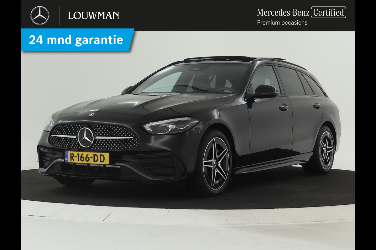 Mercedes-Benz C-Klasse Estate 300 e AMG Line | Panoramadak | Navigatie widescreen | Lederen bekleding | Parking support met Camera | 5 spaaks lichtmetalen AMG velgen | Inclusief 24 maanden Mercedes-Benz Certified garantie voor Europa. Mercedes-Benz C-Klasse Estate 300 e AMG Line | Panoramadak | Navigatie widescreen | Lederen bekleding | Parking support met Camera | 5 spaaks lichtmetalen AMG velgen | Inclusief 24 maanden Mercedes-Benz Certified garantie voor Europa.
