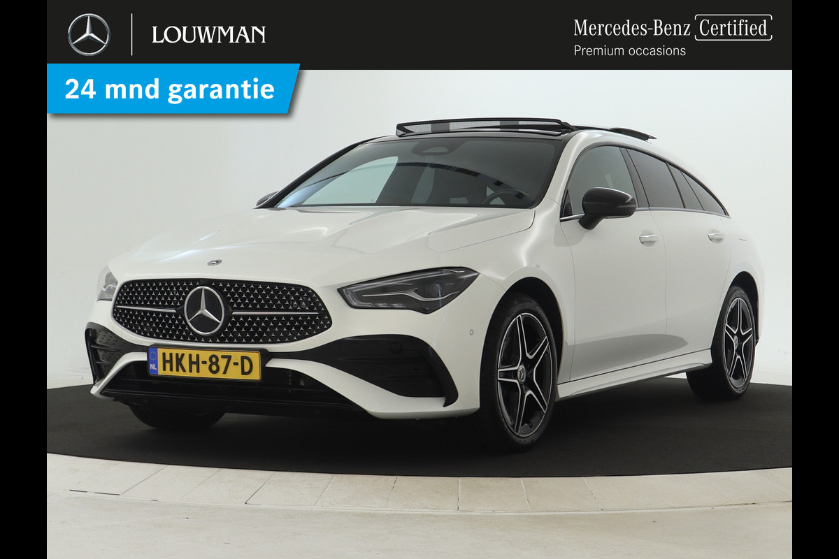 Mercedes-Benz CLA-Klasse Shooting Brake 250 e AMG Face Lift Plug-In Hybride | AMG Line Premium | Night Pakket | Panorama Schuif-Kanteldak | 11 kw Laden | Stuur en Stoelverwarmig | Inclusief 24 maanden MB Certified garantie voor Europa.