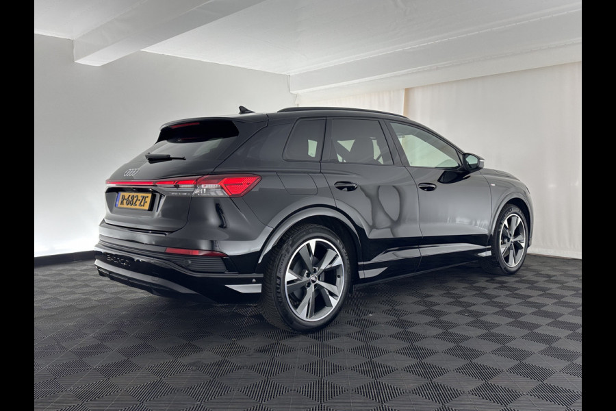 Audi Q4 e-tron 40 S edition 77 kWh S-Line-Sportpack [ 3-Fase ] (INCL-BTW) *HEAT-PUMP | LEATHER-FABRIC | MATRIX-LED | ADAPTIVE-CRUISE | AMBIENT-LIGHT | DIGI-COCKPIT | AUDI-SOUND | DAB+ | KEYLESS | SHIFT-PADDLES | CAMERA | HEATED-SPORTSEATS | 20''ALU*