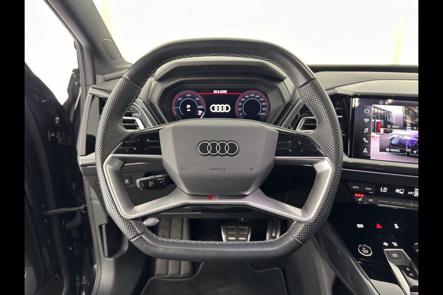 Audi Q4 e-tron 40 S edition 77 kWh S-Line-Sportpack [ 3-Fase ] (INCL-BTW) *HEAT-PUMP | LEATHER-FABRIC | MATRIX-LED | ADAPTIVE-CRUISE | AMBIENT-LIGHT | DIGI-COCKPIT | AUDI-SOUND | DAB+ | KEYLESS | SHIFT-PADDLES | CAMERA | HEATED-SPORTSEATS | 20''ALU*