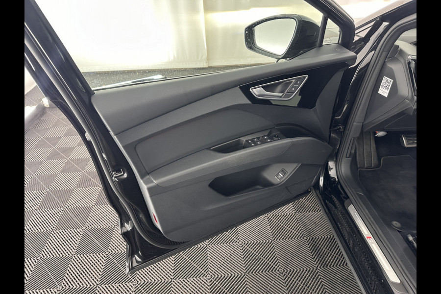Audi Q4 e-tron 40 S edition 77 kWh S-Line-Sportpack [ 3-Fase ] (INCL-BTW) *HEAT-PUMP | LEATHER-FABRIC | MATRIX-LED | ADAPTIVE-CRUISE | AMBIENT-LIGHT | DIGI-COCKPIT | AUDI-SOUND | DAB+ | KEYLESS | SHIFT-PADDLES | CAMERA | HEATED-SPORTSEATS | 20''ALU*