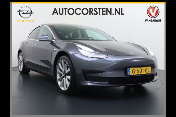 Tesla Model 3 RWD SR+ 60kWh 325PK FSD 2.5-Computer Priv.Glas Lmv 19" AutoPilot Leder PanoDak Adaptive-Cruise Lmv Camera's Elektr.-Stuur+Stoele Navi LED Comfortstoelen ACC DAB GSM-Sleutel+Voorverwarmen interieur via App One-Pedal-Drive Origineel Nederlandse auto tot 11kw laden thuis! Garantie Accu tot 30-09-2027 max 160.000km 1.584kg licht! (23 euro belasting p/m)