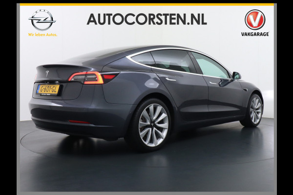 Tesla Model 3 RWD SR+ 60kWh 325PK FSD 2.5-Computer Priv.Glas Lmv 19" AutoPilot Leder PanoDak Adaptive-Cruise Lmv Camera's Elektr.-Stuur+Stoele Navi LED Comfortstoelen ACC DAB GSM-Sleutel+Voorverwarmen interieur via App One-Pedal-Drive Origineel Nederlandse auto tot 11kw laden thuis! Garantie Accu tot 30-09-2027 max 160.000km 1.584kg licht! (23 euro belasting p/m)