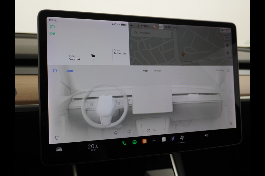 Tesla Model 3 RWD SR+ 60kWh 325PK FSD 2.5-Computer Priv.Glas Lmv 19" AutoPilot Leder PanoDak Adaptive-Cruise Lmv Camera's Elektr.-Stuur+Stoele Navi LED Comfortstoelen ACC DAB GSM-Sleutel+Voorverwarmen interieur via App One-Pedal-Drive Origineel Nederlandse auto tot 11kw laden thuis! Garantie Accu tot 30-09-2027 max 160.000km 1.584kg licht! (23 euro belasting p/m)