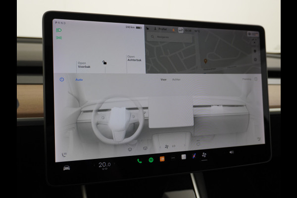 Tesla Model 3 RWD SR+ 60kWh 325PK FSD 2.5-Computer Priv.Glas Lmv 19" AutoPilot Leder PanoDak Adaptive-Cruise Lmv Camera's Elektr.-Stuur+Stoele Navi LED Comfortstoelen ACC DAB GSM-Sleutel+Voorverwarmen interieur via App One-Pedal-Drive Origineel Nederlandse auto tot 11kw laden thuis! Garantie Accu tot 30-09-2027 max 160.000km 1.584kg licht! (23 euro belasting p/m)