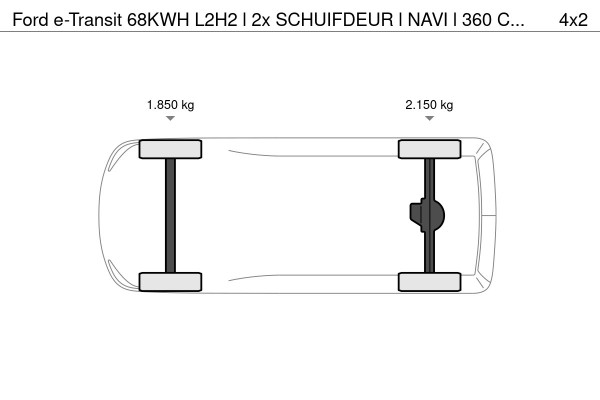 Ford E-Transit 68KWH L2H2 l 2x SCHUIFDEUR l NAVI l 360 CAMERA l ACC l CLIMATE CONTROL