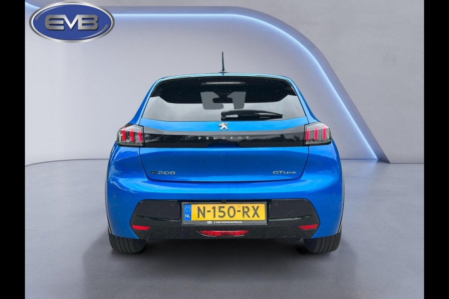 Peugeot e-208 EV GT 350 50 kWh Bleu vertigo, vele opties, achteruitrijcamera, LED verlichting, stoelverwarming