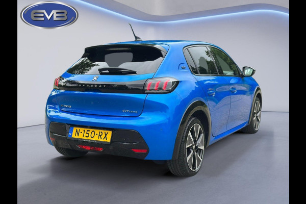 Peugeot e-208 EV GT 350 50 kWh Bleu vertigo, vele opties, achteruitrijcamera, LED verlichting, stoelverwarming