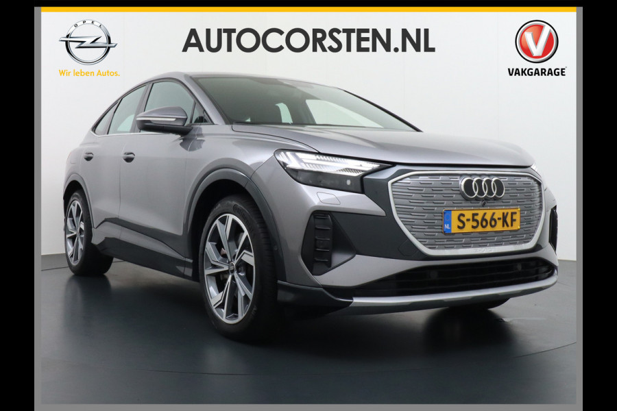 Audi Q4 e-tron 40 204pk 77kWh Adap.Cruise Sport-St. 20" Apple Carplay Android Camera Navi Matrix Led Elek.Achterklep Trekhaak Ecc Stoelverwarmi Audi sound system Assistentiepakketten-Parking/Tour/Plus 1e Eigenaar Origineel Nederlandse Auto 1.000kg trekvermogen € 63.000nieuw