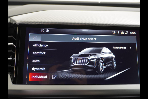 Audi Q4 e-tron 40 204pk 77kWh Adap.Cruise Sport-St. 20" Apple Carplay Android Camera Navi Matrix Led Elek.Achterklep Trekhaak Ecc Stoelverwarmi Audi sound system Assistentiepakketten-Parking/Tour/Plus 1e Eigenaar Origineel Nederlandse Auto 1.000kg trekvermogen € 63.000nieuw