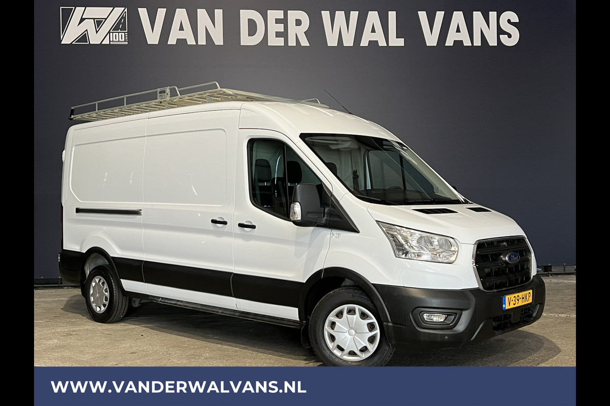 Ford Transit 2.0 TDCI 131pk L3H2 Euro6 # Airco | 2800kg Trekhaak | Imperiaal | LED | Trap | Cruisecontrol Parkeersensoren, Bijrijdersbank