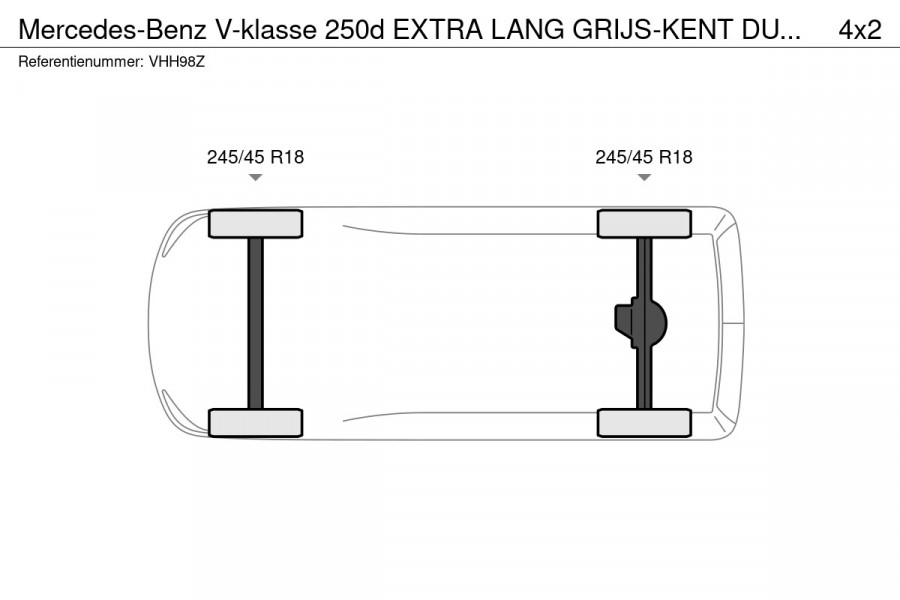 Mercedes-Benz V-Klasse 250d EXTRA LANG GRIJS-KENT DUBBEL-CAB 360CAM LEER NAVI LUXE
