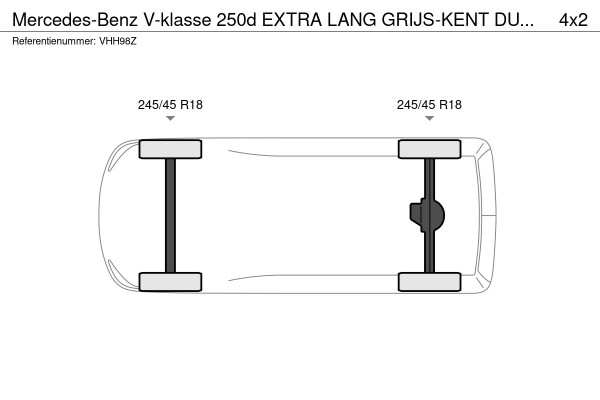 Mercedes-Benz V-Klasse 250d EXTRA LANG GRIJS-KENT DUBBEL-CAB 360CAM LEER NAVI LUXE