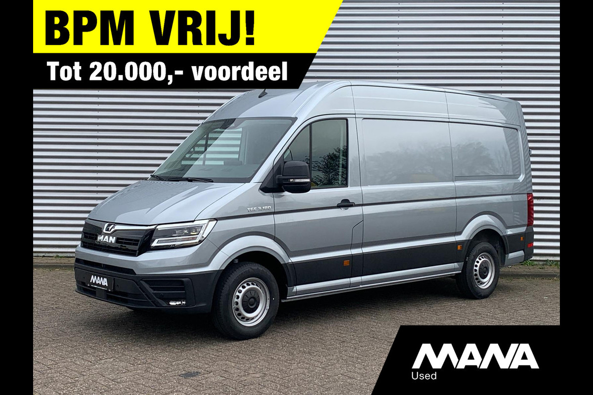 MAN TGE 3.180 L3H3 Automaat 180PK OysterSilver NIEUW MODEL ACC LED Trekhaak Carplay Camera Airco Navi Bluetooth MAN TGE 3.180 L3H3 Automaat 180PK OysterSilver NIEUW MODEL ACC LED Trekhaak Carplay Camera Airco Navi Bluetooth