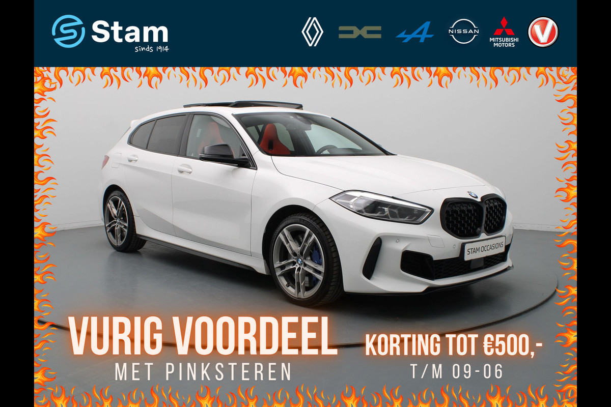 BMW 1-serie M135i 306pk xDrive High Executive Harman Kardon | Head-Up | Parkeersens. v+a | Stoel-/stuurverw. | Panoramadak BMW 1-serie M135i 306pk xDrive High Executive Harman Kardon | Head-Up | Parkeersens. v+a | Stoel-/stuurverw. | Panoramadak