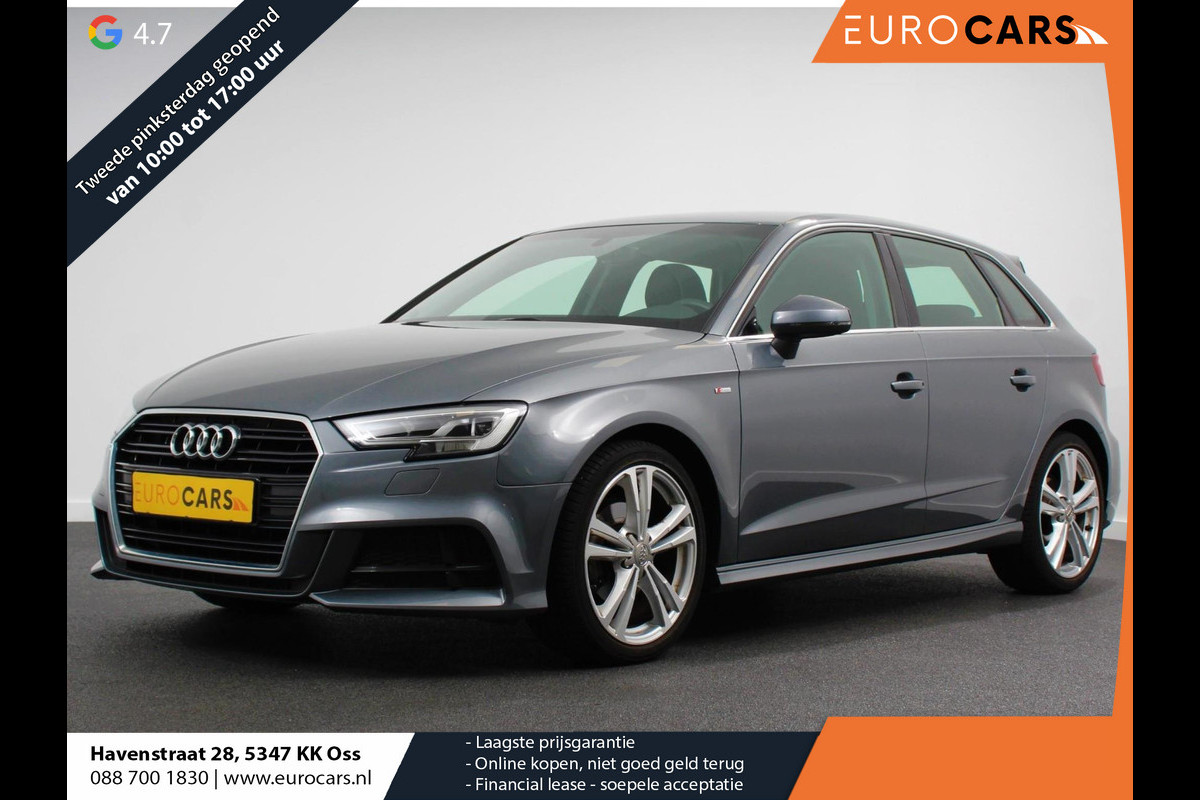 Audi A3 Sportback 35 TFSI 150pk Automaat S-Line Sport Climate Control Parkeer sensoren Full Led Stoelverwarming Lichtmetalen Velgen Audi A3 Sportback 35 TFSI 150pk Automaat S-Line Sport Climate Control Parkeer sensoren Full Led Stoelverwarming Lichtmetalen Velgen