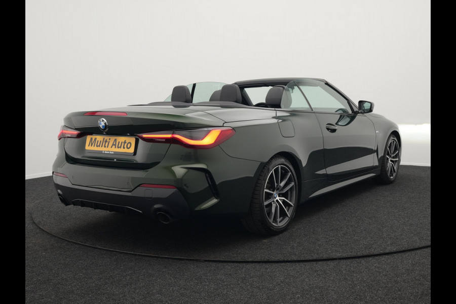 BMW 4 Serie Cabrio 420i M Sport Dealer O.H Sanremo Green | Lederen Sportstoelen Memory | Harman Kardon | Nekverwarming | 19"L.M | Apple Carplay | Trekhaak Afn. | Sfeerverlichting |
