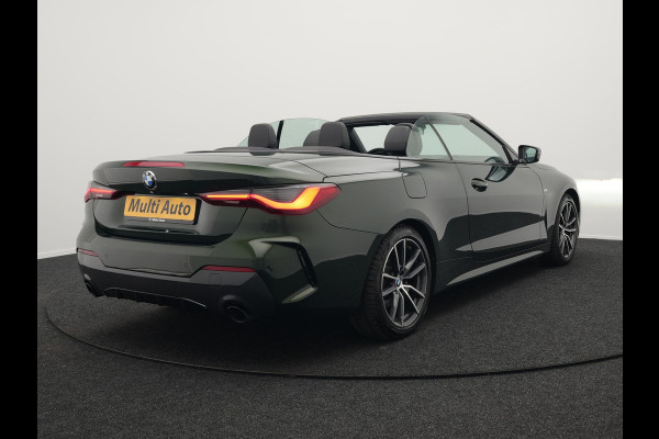 BMW 4 Serie Cabrio 420i M Sport Dealer O.H Sanremo Green | Lederen Sportstoelen Memory | Harman Kardon | Nekverwarming | 19"L.M | Apple Carplay | Trekhaak Afn. | Sfeerverlichting |