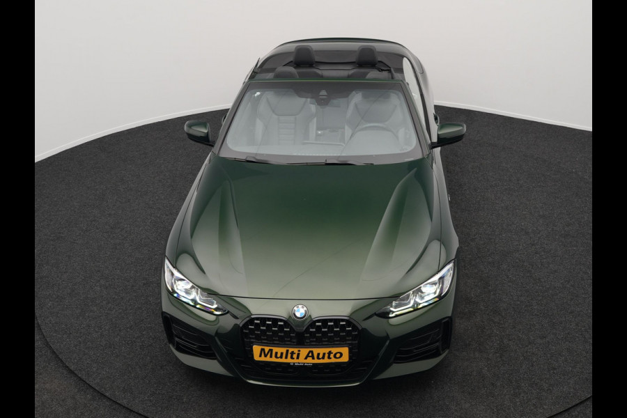 BMW 4 Serie Cabrio 420i M Sport Dealer O.H Sanremo Green | Lederen Sportstoelen Memory | Harman Kardon | Nekverwarming | 19"L.M | Apple Carplay | Trekhaak Afn. | Sfeerverlichting |