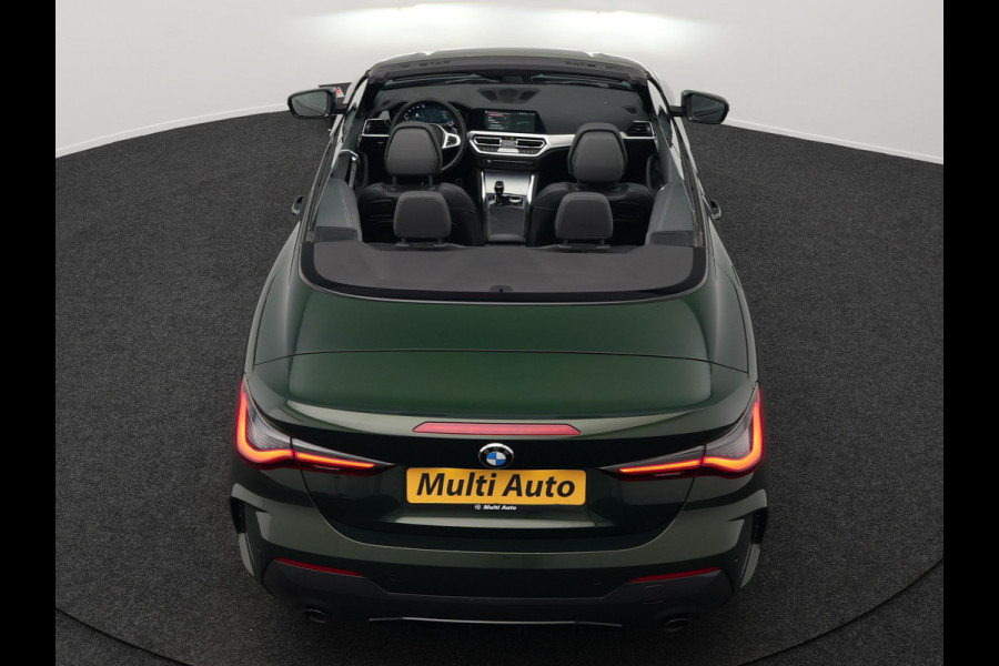 BMW 4 Serie Cabrio 420i M Sport Dealer O.H Sanremo Green | Lederen Sportstoelen Memory | Harman Kardon | Nekverwarming | 19"L.M | Apple Carplay | Trekhaak Afn. | Sfeerverlichting |