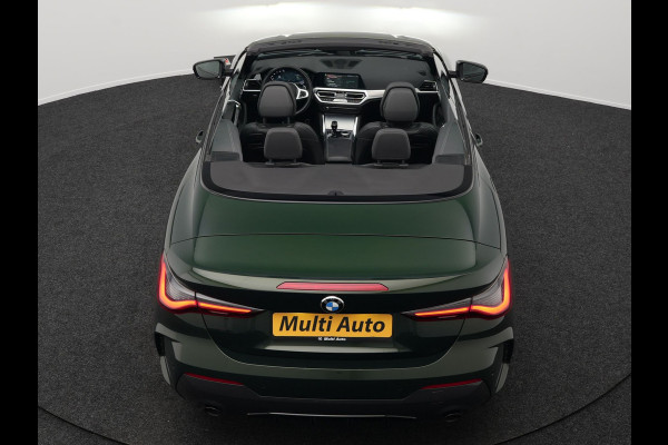 BMW 4 Serie Cabrio 420i M Sport Dealer O.H Sanremo Green | Lederen Sportstoelen Memory | Harman Kardon | Nekverwarming | 19"L.M | Apple Carplay | Trekhaak Afn. | Sfeerverlichting |
