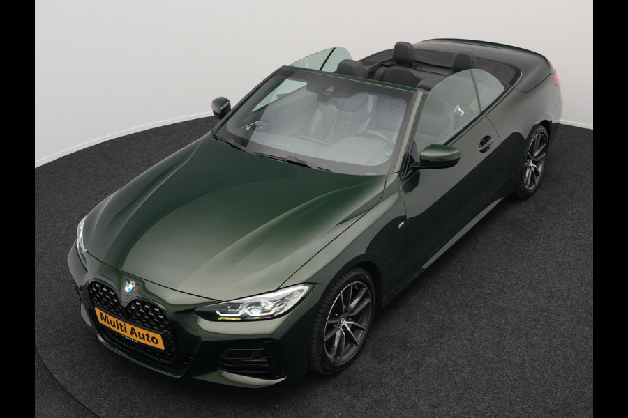 BMW 4 Serie Cabrio 420i M Sport Dealer O.H Sanremo Green | Lederen Sportstoelen Memory | Harman Kardon | Nekverwarming | 19"L.M | Apple Carplay | Trekhaak Afn. | Sfeerverlichting |