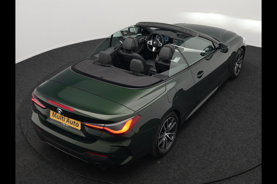 BMW 4 Serie Cabrio 420i M Sport Dealer O.H Sanremo Green | Lederen Sportstoelen Memory | Harman Kardon | Nekverwarming | 19"L.M | Apple Carplay | Trekhaak Afn. | Sfeerverlichting |