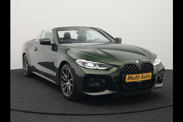 BMW 4 Serie Cabrio 420i M Sport Dealer O.H Sanremo Green | Lederen Sportstoelen Memory | Harman Kardon | Nekverwarming | 19"L.M | Apple Carplay | Trekhaak Afn. | Sfeerverlichting |