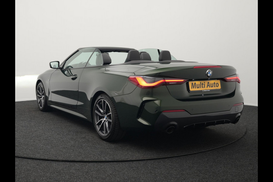 BMW 4 Serie Cabrio 420i M Sport Dealer O.H Sanremo Green | Lederen Sportstoelen Memory | Harman Kardon | Nekverwarming | 19"L.M | Apple Carplay | Trekhaak Afn. | Sfeerverlichting |