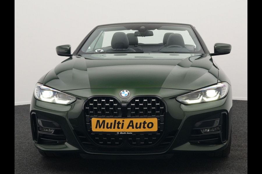 BMW 4 Serie Cabrio 420i M Sport Dealer O.H Sanremo Green | Lederen Sportstoelen Memory | Harman Kardon | Nekverwarming | 19"L.M | Apple Carplay | Trekhaak Afn. | Sfeerverlichting |