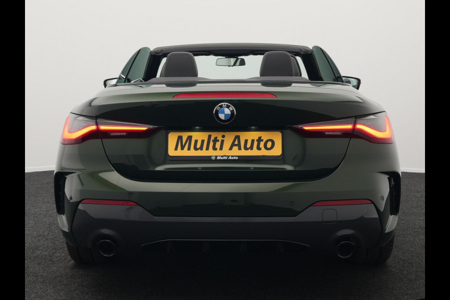BMW 4 Serie Cabrio 420i M Sport Dealer O.H Sanremo Green | Lederen Sportstoelen Memory | Harman Kardon | Nekverwarming | 19"L.M | Apple Carplay | Trekhaak Afn. | Sfeerverlichting |