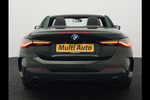 BMW 4 Serie Cabrio 420i M Sport Dealer O.H Sanremo Green | Lederen Sportstoelen Memory | Harman Kardon | Nekverwarming | 19"L.M | Apple Carplay | Trekhaak Afn. | Sfeerverlichting |