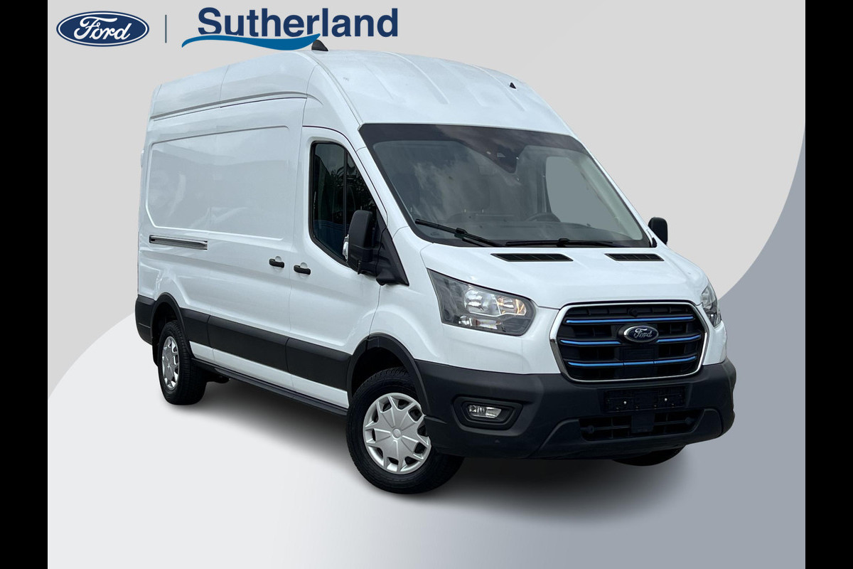 Ford E-Transit 350 L3H3 Trend 68 kWh Zuid | 184pk | Pro Power on board | Navigatie | Hoog Dak | Adaptieve Cruise | Digitale binnenspiegel | Keyless entry | Laadruimte bescherming | All season banden | Reservewiel | Perimetrisch alarm