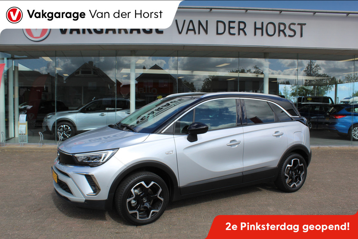 Opel Crossland 1.2-110pk Turbo 'Elegance'. Mooie en luxe hoogzitter met weinig km's ! Volautm. airco dual, cruise control, camera, comfortstoelen, metallic lak, LM wielen, navigatie, telefoonvoorb., lane- en side assist, parkeersensoren v+a, LED verlichting etc. Opel Crossland 1.2-110pk Turbo 'Elegance'. Mooie en luxe hoogzitter met weinig km's ! Volautm. airco dual, cruise control, camera, comfortstoelen, metallic lak, LM wielen, navigatie, telefoonvoorb., lane- en side assist, parkeersensoren v+a, LED verlichting etc.