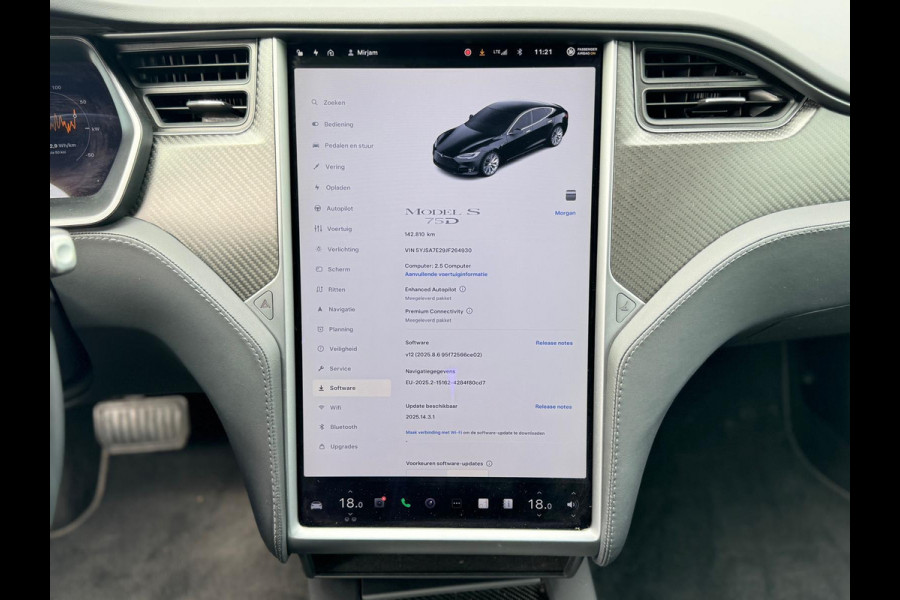 Tesla Model S 75D Base 467 pk, electrisch open panoramadak, luchtvering,leder, Nederlandse auto met nationale auto pas