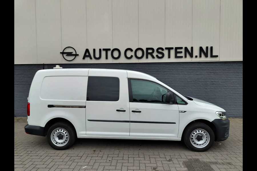 Volkswagen Caddy Maxi AUT-6 1.4 TGI CNG EcoFuel Apple Carplay Android Auto Navi Airco Verwarmbare voorruit Cruise Controle Pdc Comfortline 2X Schuifdeur Betonplex Vloer Wandbetimmering Regen-Lichtsensor Executive Plus Pakket Bluetooth Compressed Natural Gas Brandstof Euro 6 Zeer compleet, € 40.000 nieuw! !
