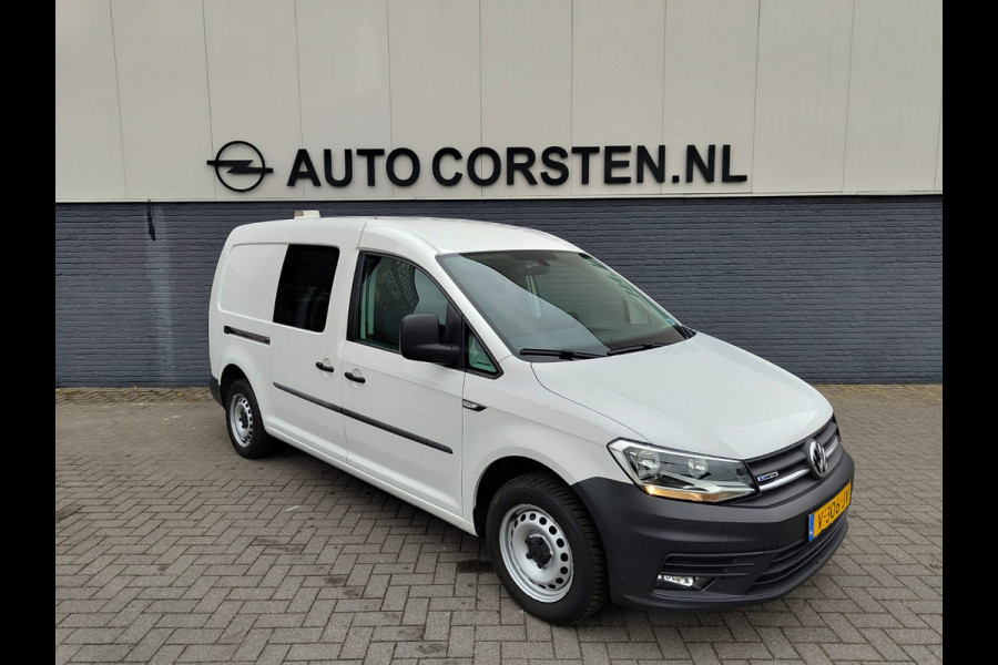 Volkswagen Caddy Maxi AUT-6 1.4 TGI CNG EcoFuel Apple Carplay Android Auto Navi Airco Verwarmbare voorruit Cruise Controle Pdc Comfortline 2X Schuifdeur Betonplex Vloer Wandbetimmering Regen-Lichtsensor Executive Plus Pakket Bluetooth Compressed Natural Gas Brandstof Euro 6 Zeer compleet, € 40.000 nieuw! !