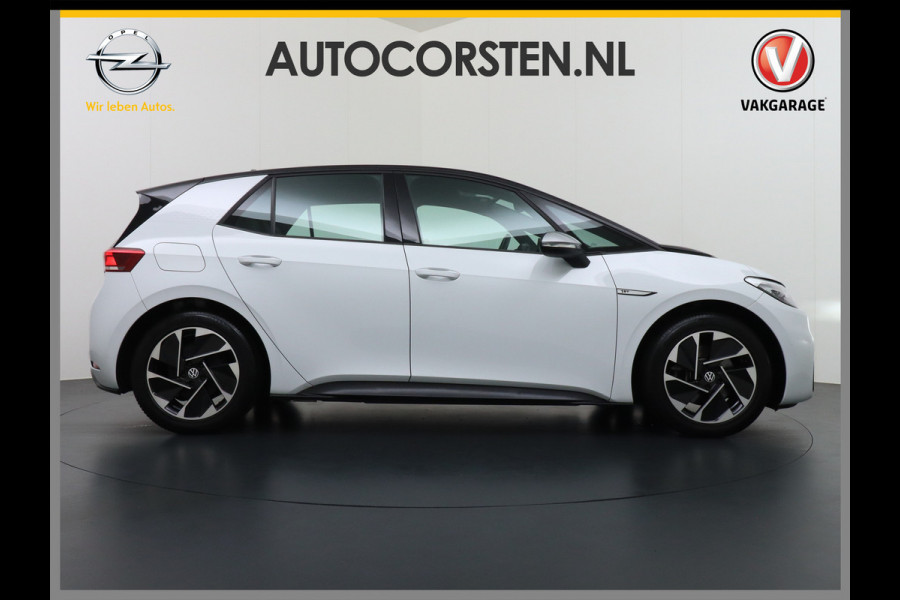 Volkswagen ID.3 58kWh 204PK First Auto-Pilot Navi Adapt.Cruise Control Pdc Apple Carplay Android Navi Ecc Led Stoel-Stuurverwarming DAB Keyless Lmv Bluetooth Regensensor Rijstrooksensor Verkeersbord detectie Mirrorlink 1e Eigenaar Grootste accu Garantie t/m 20-10-2028