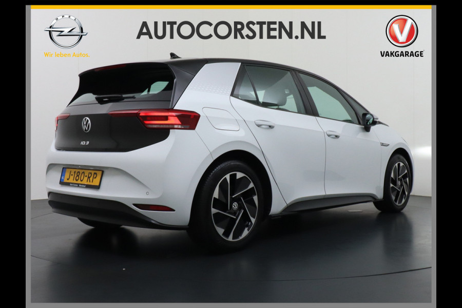 Volkswagen ID.3 58kWh 204PK First Auto-Pilot Navi Adapt.Cruise Control Pdc Apple Carplay Android Navi Ecc Led Stoel-Stuurverwarming DAB Keyless Lmv Bluetooth Regensensor Rijstrooksensor Verkeersbord detectie Mirrorlink 1e Eigenaar Grootste accu Garantie t/m 20-10-2028