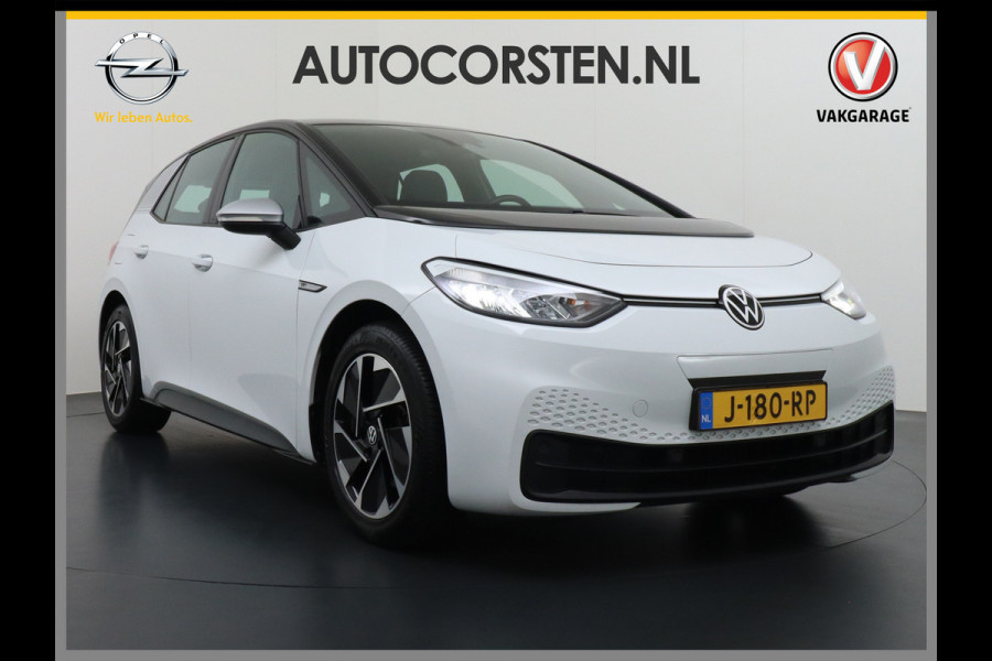 Volkswagen ID.3 58kWh 204PK First Auto-Pilot Navi Adapt.Cruise Control Pdc Apple Carplay Android Navi Ecc Led Stoel-Stuurverwarming DAB Keyless Lmv Bluetooth Regensensor Rijstrooksensor Verkeersbord detectie Mirrorlink 1e Eigenaar Grootste accu Garantie t/m 20-10-2028