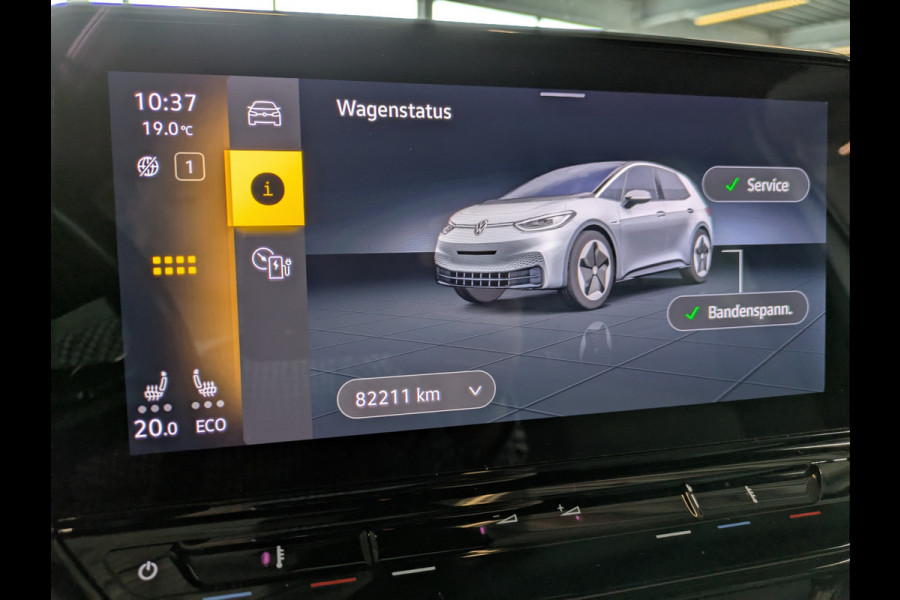 Volkswagen ID.3 58kWh 204PK First Auto-Pilot Navi Adapt.Cruise Control Pdc Apple Carplay Android Navi Ecc Led Stoel-Stuurverwarming DAB Keyless Lmv Bluetooth Regensensor Rijstrooksensor Verkeersbord detectie Mirrorlink 1e Eigenaar Grootste accu Garantie t/m 20-10-2028
