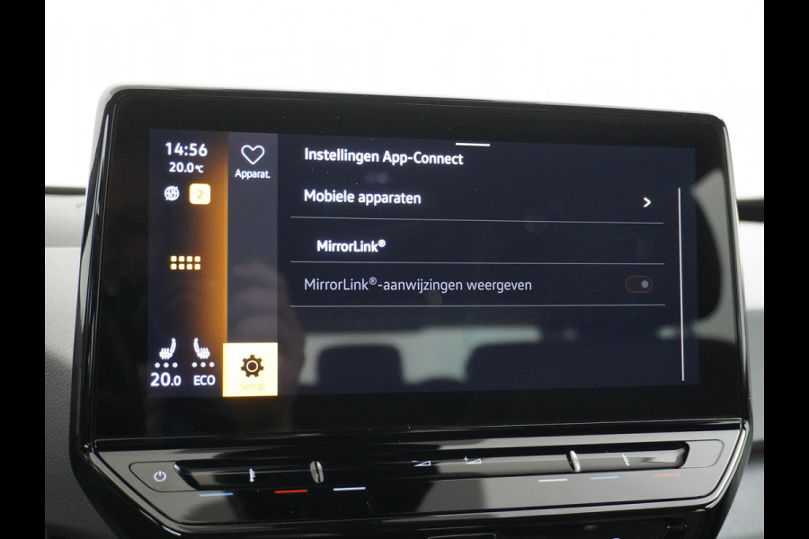 Volkswagen ID.3 58kWh 204PK First Auto-Pilot Navi Adapt.Cruise Control Pdc Apple Carplay Android Navi Ecc Led Stoel-Stuurverwarming DAB Keyless Lmv Bluetooth Regensensor Rijstrooksensor Verkeersbord detectie Mirrorlink 1e Eigenaar Grootste accu Garantie t/m 20-10-2028