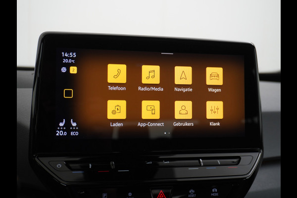 Volkswagen ID.3 58kWh 204PK First Auto-Pilot Navi Adapt.Cruise Control Pdc Apple Carplay Android Navi Ecc Led Stoel-Stuurverwarming DAB Keyless Lmv Bluetooth Regensensor Rijstrooksensor Verkeersbord detectie Mirrorlink 1e Eigenaar Grootste accu Garantie t/m 20-10-2028