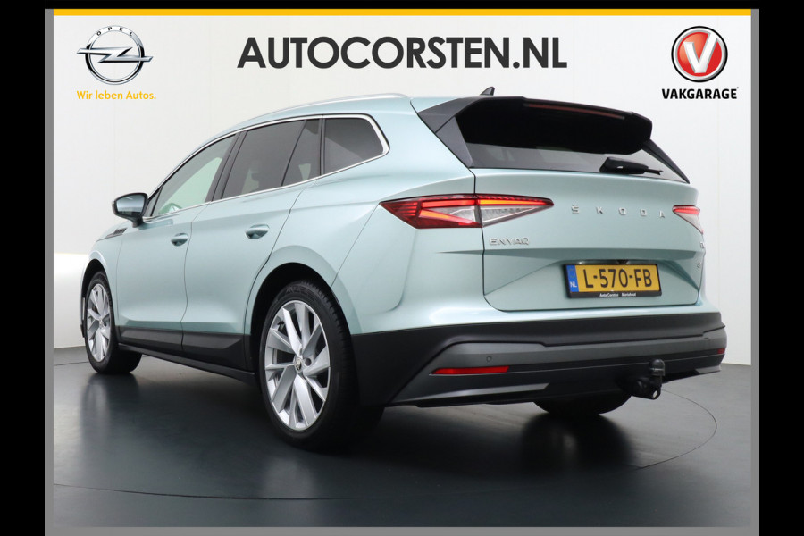 Škoda ENYAQ iV 80 Trekhaak Panodak Auto-Pilot Head-Up Display Apple Carplay Android Auto Adap.Cruise DAB Elek.Stoel+Memory+Verwarmd Navi Led-Ma Dynamic ChassisControl Climate Pack 2 Infotaiment Plus Klimaat Plus Family Comfort Pack Assistentie Keyless LMV 20" Grote Accu! 1e Eigenaar 1.000KG Trekgewicht! Zeer Compleet € 56.000 nieuw Grootste Aktieradius/accu pakket.