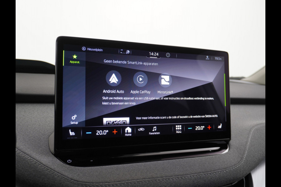 Škoda ENYAQ iV 80 Trekhaak Panodak Auto-Pilot Head-Up Display Apple Carplay Android Auto Adap.Cruise DAB Elek.Stoel+Memory+Verwarmd Navi Led-Ma Dynamic ChassisControl Climate Pack 2 Infotaiment Plus Klimaat Plus Family Comfort Pack Assistentie Keyless LMV 20" Grote Accu! 1e Eigenaar 1.000KG Trekgewicht! Zeer Compleet € 56.000 nieuw Grootste Aktieradius/accu pakket.