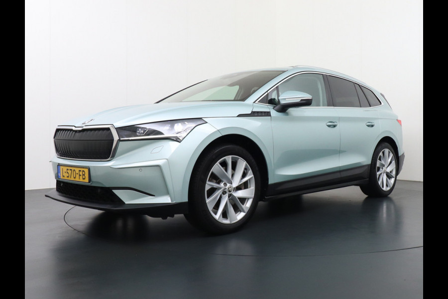 Škoda ENYAQ iV 80 Trekhaak Panodak Auto-Pilot Head-Up Display Apple Carplay Android Auto Adap.Cruise DAB Elek.Stoel+Memory+Verwarmd Navi Led-Ma Dynamic ChassisControl Climate Pack 2 Infotaiment Plus Klimaat Plus Family Comfort Pack Assistentie Keyless LMV 20" Grote Accu! 1e Eigenaar 1.000KG Trekgewicht! Zeer Compleet € 56.000 nieuw Grootste Aktieradius/accu pakket.