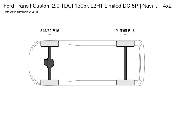 Ford Transit Custom 2.0 TDCI 130pk L2H1 Limited DC 5P | Navi | Camera | Leder | Trekhaak | Raptor Grill | CarPlay | Dubbel Cabine