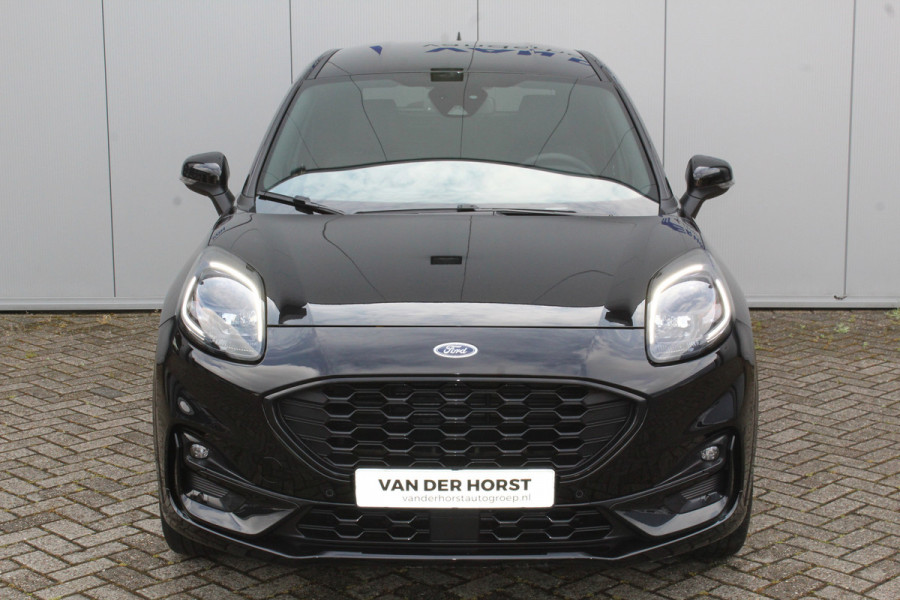Ford Puma 1.0-155pk EcoBoost Hybrid ST-Line X. Luxe Ford Puma, slechts 9.100km ! Autm. airco, navigatie, telefoonvoorb., adaptieve cruise cntrl, LM wielen, stoel-, stuur- en voorraamverw., side- en lane assist, LED verlichting, camera, parkeersensoren v+a etc.