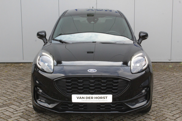 Ford Puma 1.0-155pk EcoBoost Hybrid ST-Line X. Luxe Ford Puma, slechts 9.100km ! Autm. airco, navigatie, telefoonvoorb., adaptieve cruise cntrl, LM wielen, stoel-, stuur- en voorraamverw., side- en lane assist, LED verlichting, camera, parkeersensoren v+a etc.